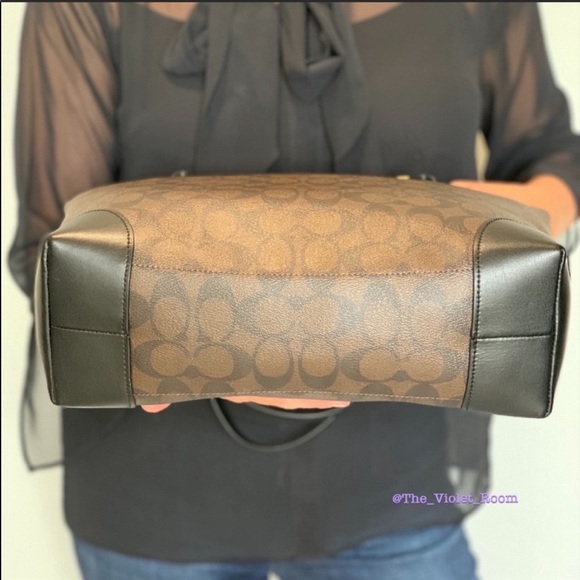 ▪️COACH▪️Small ZipTop Signature Coated Canvas Tote - Picture 6 of 8